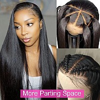 30 Inch Lace Front Wig Human Hair,180 Density 13x4 HD Transparent Straight Lace Front Wigs Human Hair Pre Plucked with Baby Hair,Glueless Straight Frontal Wigs Human Hair For Black Women