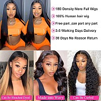 30 Inch Lace Front Wig Human Hair,180 Density 13x4 HD Transparent Straight Lace Front Wigs Human Hair Pre Plucked with Baby Hair,Glueless Straight Frontal Wigs Human Hair For Black Women