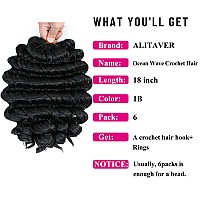 Ocean Wave Crochet Hair 18 Inch 6 Packs Deep Wave Crochet Hair For Black Women Crochet Braids Synthetic Braiding Hair Extensio