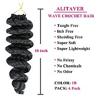 Ocean Wave Crochet Hair 18 Inch 6 Packs Deep Wave Crochet Hair For Black Women Crochet Braids Synthetic Braiding Hair Extensio