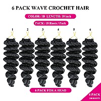 Ocean Wave Crochet Hair 18 Inch 6 Packs Deep Wave Crochet Hair For Black Women Crochet Braids Synthetic Braiding Hair Extensio