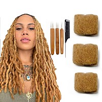 Familocs Tight Afro Kinky Bulk 100 Human Hair For Draedlock Extensions Repair Locs Twists And Braids 8 Inch 27 Honey Blon