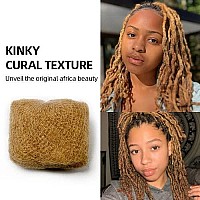 Familocs Tight Afro Kinky Bulk 100 Human Hair For Draedlock Extensions Repair Locs Twists And Braids 8 Inch 27 Honey Blon