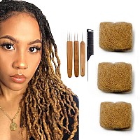 Familocs Afro Kinky Bulk Human Hair For Draedlock Extensions Repair Locs Twists And Braids 10 Inch Pack Of 3 27 Brown