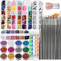 Fandamei Nail Art Brush Nail Design Tools Kit With Nail Art Brushes Nail Dotting Toolsfine Glitternail Butterfly Nail Heart