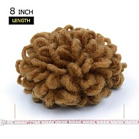 Kgbfass Light Brown Locs Ponytail Drawstring Buns For Black Women Dreadlock Ponytail Curly Loc Petal Bun Braided Faux Locs Bun C