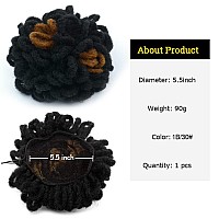 Kgbfass Loc Ponytail Drawstring Buns For Black Women Curly Loc Petal Bun Dreadlock Ponytail Braided Faux Locs Chignon Scrunchies