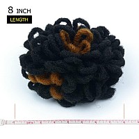 Kgbfass Loc Ponytail Drawstring Buns For Black Women Curly Loc Petal Bun Dreadlock Ponytail Braided Faux Locs Chignon Scrunchies