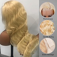 Annelbel 250 Density Hd 13X4 Blonde Body Wave Lace Front Wigs Human Hair 24 Inch Glueless Wigs Human Hair Pre Plucked With Baby