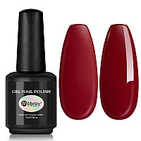 Mobray Gel Nail Polish Red Gel Polish 15Ml Burgundy Dark Red Color Gel 05Oz Soak Off U V Led Gel Nail Varnish Professional Nail