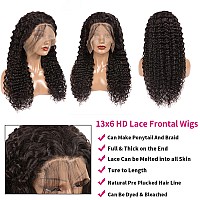 Siyun Show 28 Inch Deep Wave Lace Front Wigs Human Hair 13X6 Hd Lace Frontal Wigs Human Hair Deep Wave Curly Transparent Lace Wi