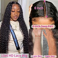 Siyun Show 28 Inch Deep Wave Lace Front Wigs Human Hair 13X6 Hd Lace Frontal Wigs Human Hair Deep Wave Curly Transparent Lace Wi