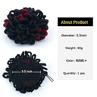 Kgbfass Black Burgundy Loc Ponytail Drawstring Buns For Black Women Curly Loc Petal Bun Dreadlock Ponytail Braided Faux Locs Chi