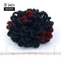 Kgbfass Black Burgundy Loc Ponytail Drawstring Buns For Black Women Curly Loc Petal Bun Dreadlock Ponytail Braided Faux Locs Chi