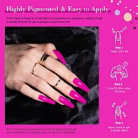 Mobray Gel Nail Polish Hot Pink Gel Polish 15Ml Pink Color Gel 05Oz Soak Off U V Led Gel Nail Varnish Professional Nail Art Man