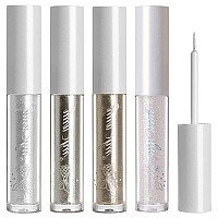 Erinde 4PCS Liquid Glitter Eyeliner Eyeshadow Makeup, Tear Drop, Shimmer Metallic, Long Wearing Waterproof, Twinkle Under Eye Makeup Shadow Christmas Eye Makeup