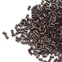 1000 Pcs Flare Euro Lock Copper Tubes Micro Rings Links Beads For Itip Human Hair Extensions 34X30X60Mm Dark Brown