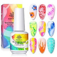 Born Pretty Nail Blooming Gel 15Ml Clear Clear Uv Led Blossom Gel Polish For Spreading Effect Marble Natural Stone Watercolor F