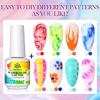 Born Pretty Nail Blooming Gel 15Ml Clear Clear Uv Led Blossom Gel Polish For Spreading Effect Marble Natural Stone Watercolor F