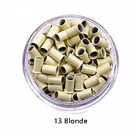 1000 Pcs Flare Euro Lock Copper Tubes Micro Rings Links Beads For Itip Human Hair Extensions 34X30X60Mm Blonde