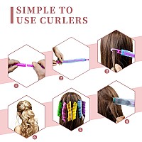 Essenergi 30Pcs Heatless Hair Curlers Rollers Spiral Curls Styling Kit With 2 Sets Styling Hooks No Heat Curlers For Women Girl