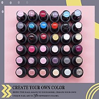 Arte Clavo 36 Pcs Gel Nail Polish Setclassic Macaron Collection Aw Red Black And White Pink Blue Glitter Nude Uv Gel Polish Man