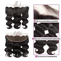 13X4 Hd Lace Frontal Closures Body Wave Human Hair With Baby Hair Ear To Ear Transparent Lace Frontal Closure Human Hair 130 De