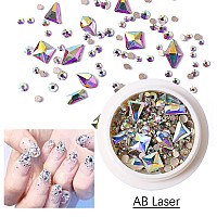 SILPECWEE 6 Boxes Flat Back Nail Rhinestones Nail Gems Glass Crystals Rhinestones for Nails 3d Nail Stones Nail Diamond Nail Jewelry for Nail Art Decoration DIY Craft