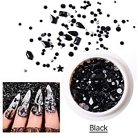 SILPECWEE 6 Boxes Flat Back Nail Rhinestones Nail Gems Glass Crystals Rhinestones for Nails 3d Nail Stones Nail Diamond Nail Jewelry for Nail Art Decoration DIY Craft