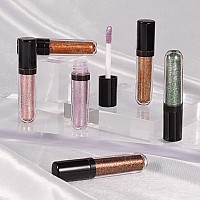 SUAKE 6 Pcs Purple Green Liquid Glitter Eyeshadow Makeup Kit.Silver Gold Colorful Liquid Glitter Eyeliner Shimmer Eye Makeup Palette.Longwearing Quick-Drying sombras liquidas brillantes para ojos