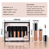 6 Colors Liquid Glitter Eyelinerglitter Eyeshadow Waterproof Long Lasting Makeup Kits A