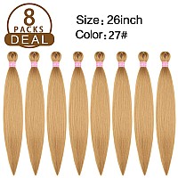 Aqinbel Blonde Braiding Hair Pre Stretched 8 Bundlespack Itch Free Synthetic Fiber Crochet Twist Braids Yaki Texture Braiding H