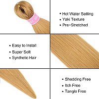 Aqinbel Blonde Braiding Hair Pre Stretched 8 Bundlespack Itch Free Synthetic Fiber Crochet Twist Braids Yaki Texture Braiding H