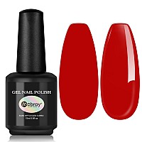 Mobray Gel Nail Polish Red Gel Polish 15Ml Bright Red Color Gel 05Oz Soak Off U V Led Gel Nail Varnish Professional Nail Art Ma