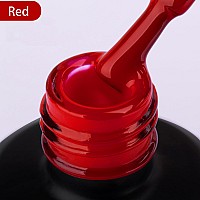 Mobray Gel Nail Polish Red Gel Polish 15Ml Bright Red Color Gel 05Oz Soak Off U V Led Gel Nail Varnish Professional Nail Art Ma