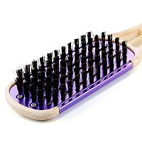 Aethland Boar Bristle Doublesided Straightening Brush And Comb For Thick Coarse Hair Smoothing And Styling Tool Purple