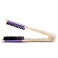 Aethland Boar Bristle Doublesided Straightening Brush And Comb For Thick Coarse Hair Smoothing And Styling Tool Purple