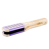 Aethland Boar Bristle Doublesided Straightening Brush And Comb For Thick Coarse Hair Smoothing And Styling Tool Purple