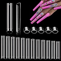 600Pcs No C Curve Nail Tips For Acrylic Nails Professional Xxl Clear Nail Tips Straight Square Flat Nails Tips Extra Long Acry