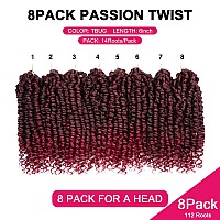 Passion Twist Hair For Kids 8 Packs 6 Inch Passion Twist Crochet Hair For Women Crochet Pretwisted Curly Hair Passion Twists