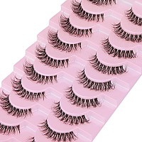 False Eyelashes 3D Natural Lashes Clear Band Fake Lashes Wispy Faux Mink Lashes Pack 14Mm Volume Cat Eye Eyelashes By Calphdiar