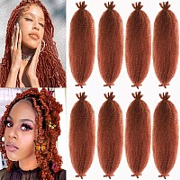 8 Packs copper Red Pre-Separated Springy Afro Twist Hair Suitable For Damaged Soft Locs Synthetic Marley Twist Braiding For Black Women (18inch, 350)