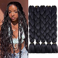 Aidusa Solid Colors Braiding Hair 5Pcs Synthetic Afro Braid Hair Extensions 24 Inch 1 Tone For Women Braids Twist Crochet Braids