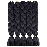 Aidusa Solid Colors Braiding Hair 5Pcs Synthetic Afro Braid Hair Extensions 24 Inch 1 Tone For Women Braids Twist Crochet Braids