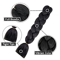 Aidusa Solid Colors Braiding Hair 5Pcs Synthetic Afro Braid Hair Extensions 24 Inch 1 Tone For Women Braids Twist Crochet Braids