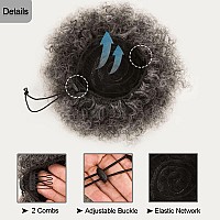 Moonshow Ombre Grey Afro Puff Drawstring Ponytail Natural Kinky Curly Ponytail Hair Extension For Black Women African American S