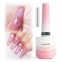 Holographic Pink 9D Cat Eye Shiny Gel Polish Glitter Soak Off Nail Polish With Magnetic Stick For Nail Salon 15Ml05Fl Oz