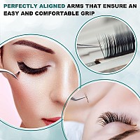 Chumia 5 Pcs Eyelash Extension Tweezers Volume Lash Tweezers Eyelash Extensions With Box Stainless Steel Pointed Lash Tweezers S