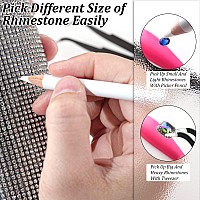 Rhinestones Picker Pencil For Nail Art Gem Crystal Pick Up Tool 335Inch Rhinestone Pickup Pen 20Pcs With Pencil Sharpener 2Pcs