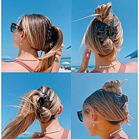 Camila Paris Ad716 2Pk French Octopus Hair Clip Large Claw Clips For Thick Long Hair Durable Strong Grip Jaw Clips For Women